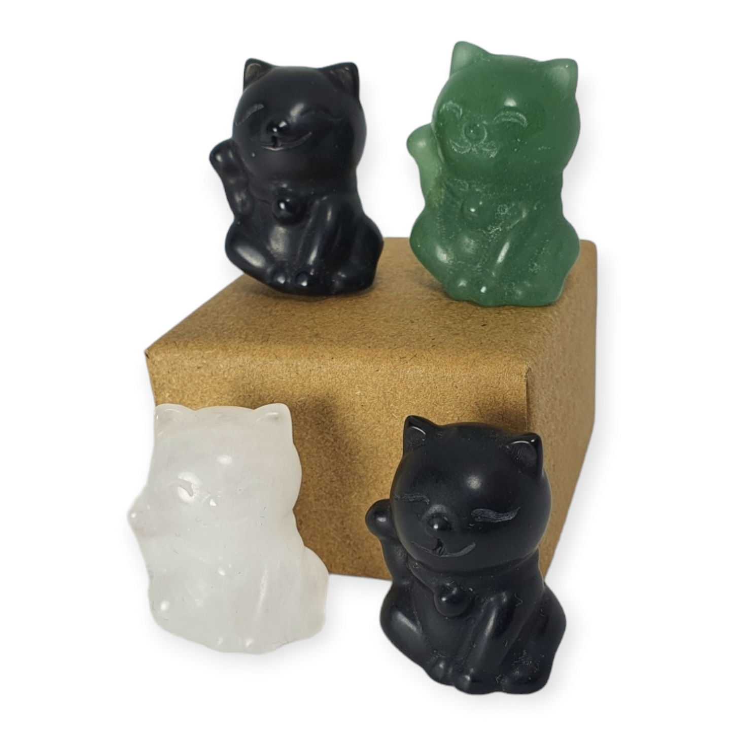 Crystals - Waving Lucky Cat Carvings