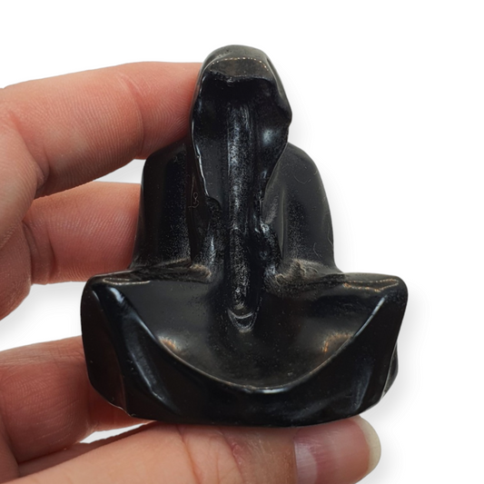 Crystals - Obsidian (Black) Grim Reaper/Death Carving