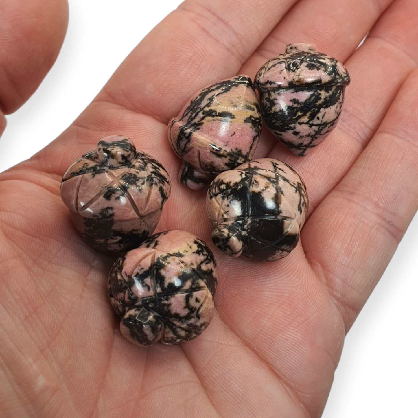 Crystals - Rhodonite Mini Acorn Carvings