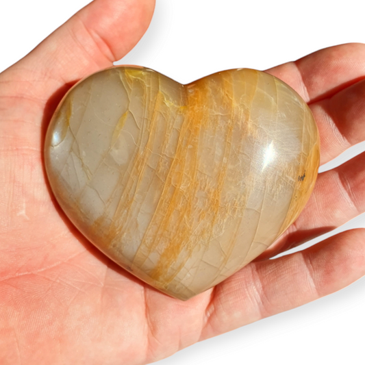 Crystals - Peach Moonstone Polished Heart