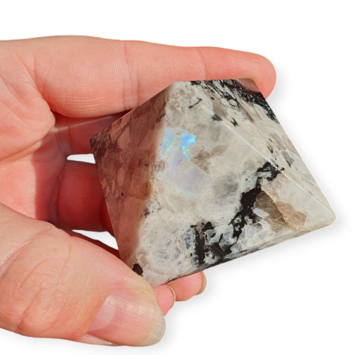 Crystals - Rainbow Moonstone Polished Pyramid