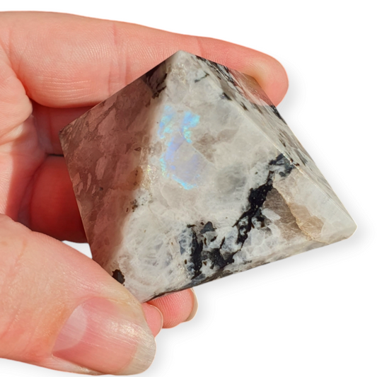 Crystals - Rainbow Moonstone Polished Pyramid