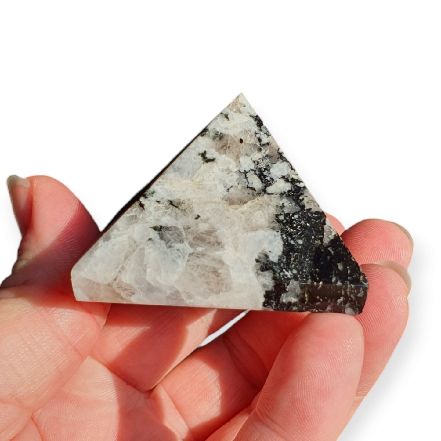 Crystals - Rainbow Moonstone Polished Pyramid