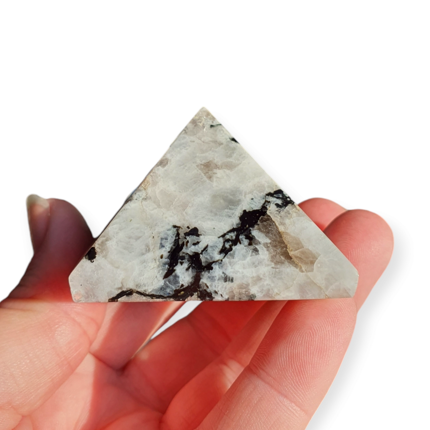 Crystals - Rainbow Moonstone Polished Pyramid