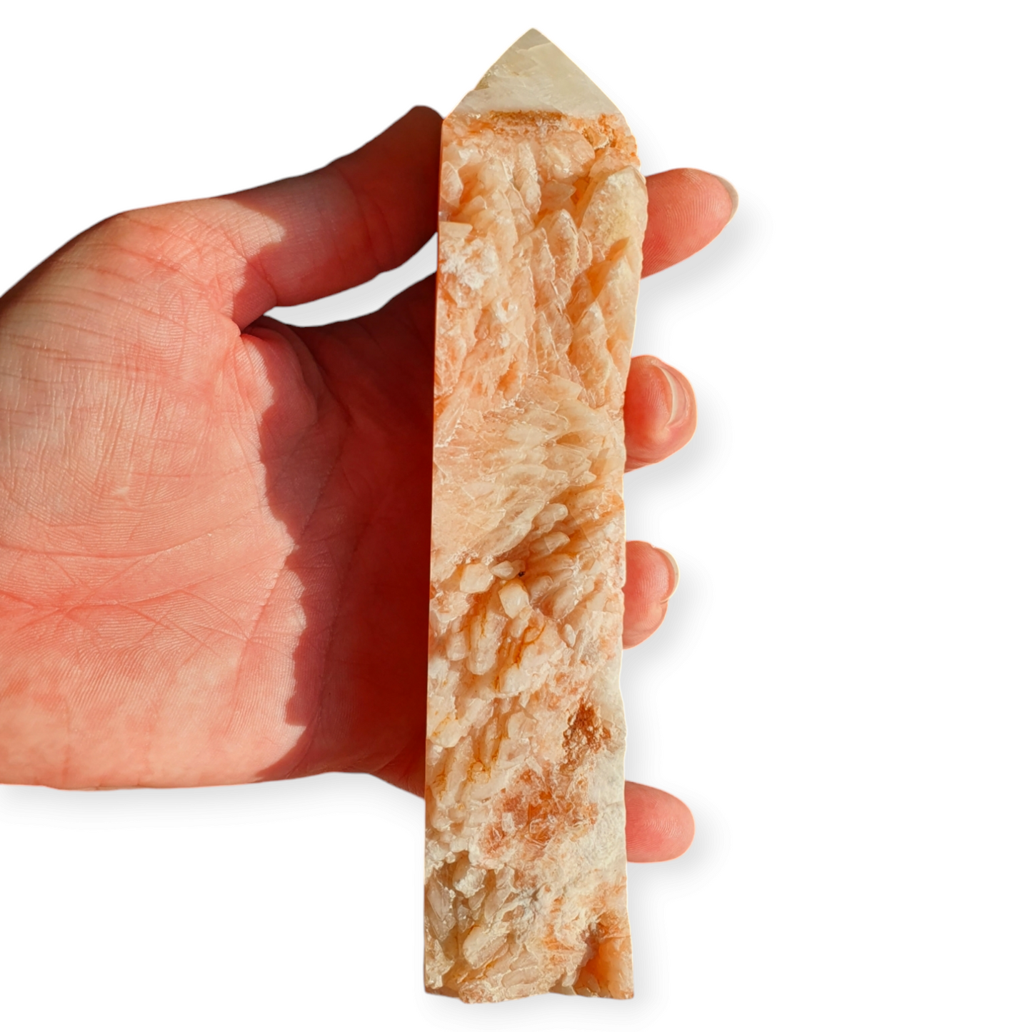 Crystals - Banded Calcite Tower with Natural Edge