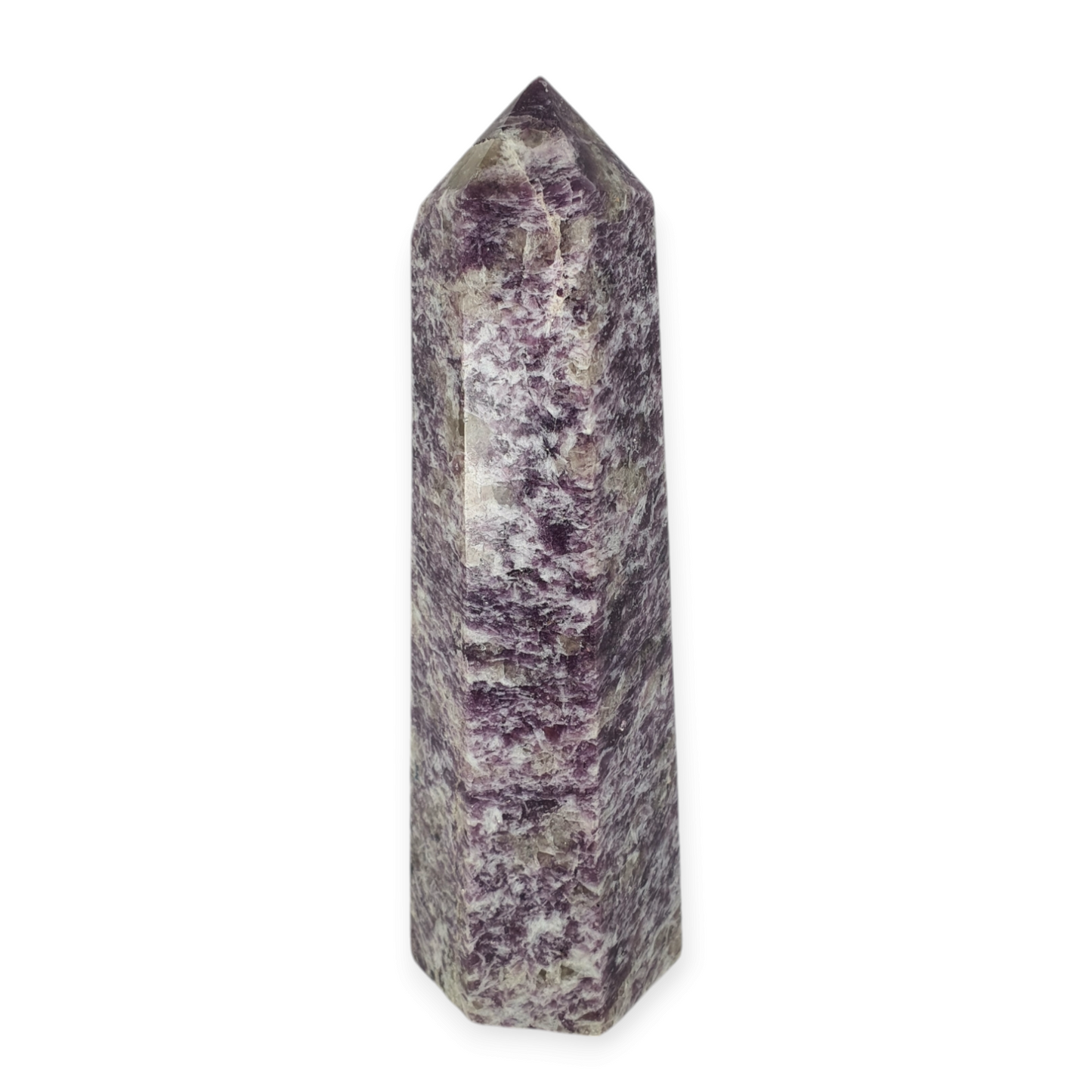 Crystals - Lepidolite with Smoky Quartz Polished Generator/Point