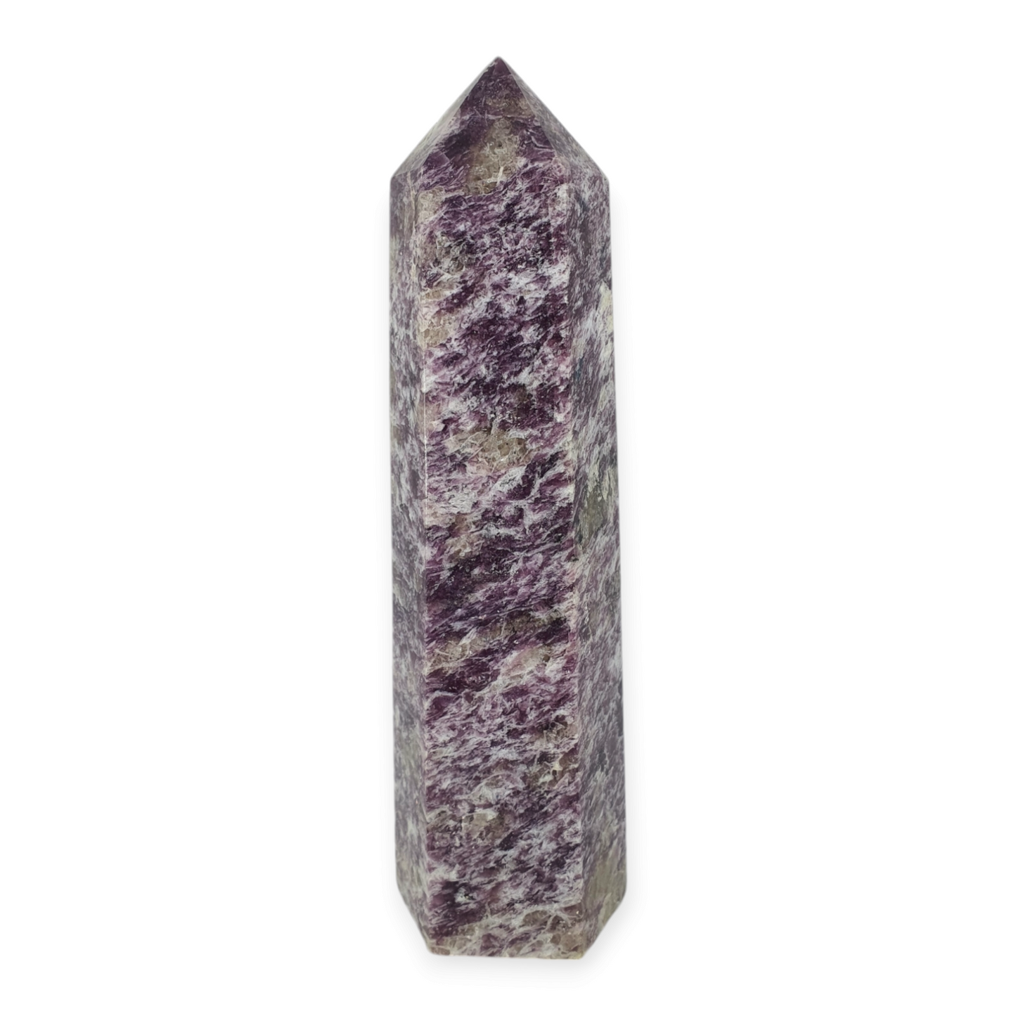 Crystals - Lepidolite with Smoky Quartz Polished Generator/Point