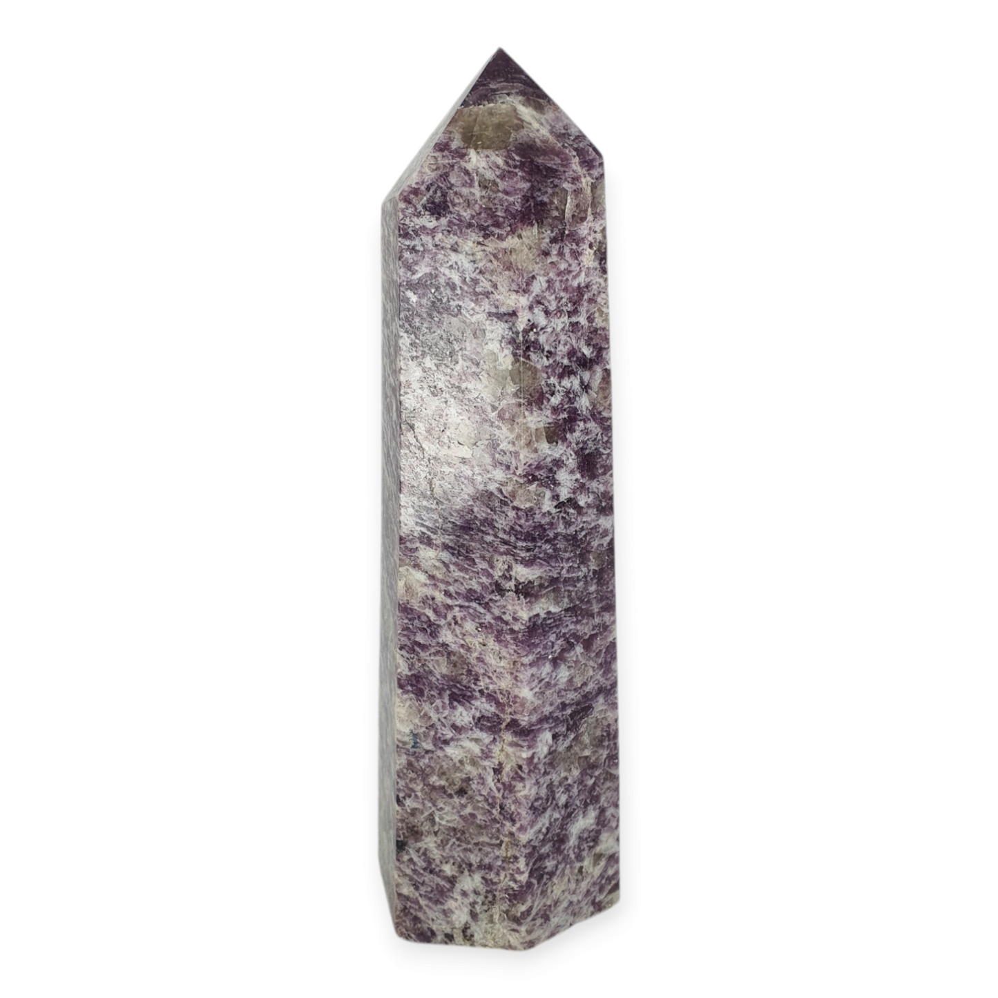 Crystals - Lepidolite with Smoky Quartz Polished Generator/Point