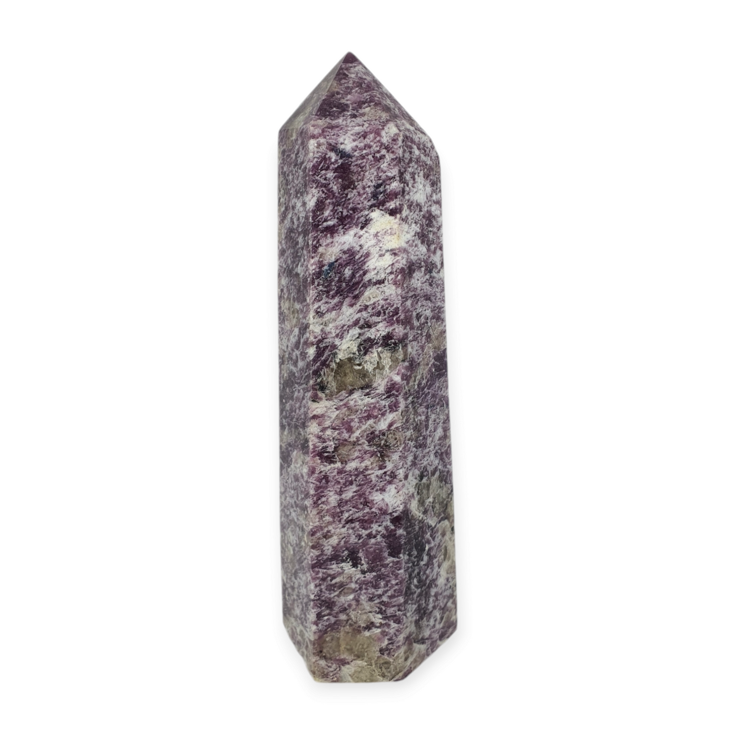 Crystals - Lepidolite with Smoky Quartz Polished Generator/Point