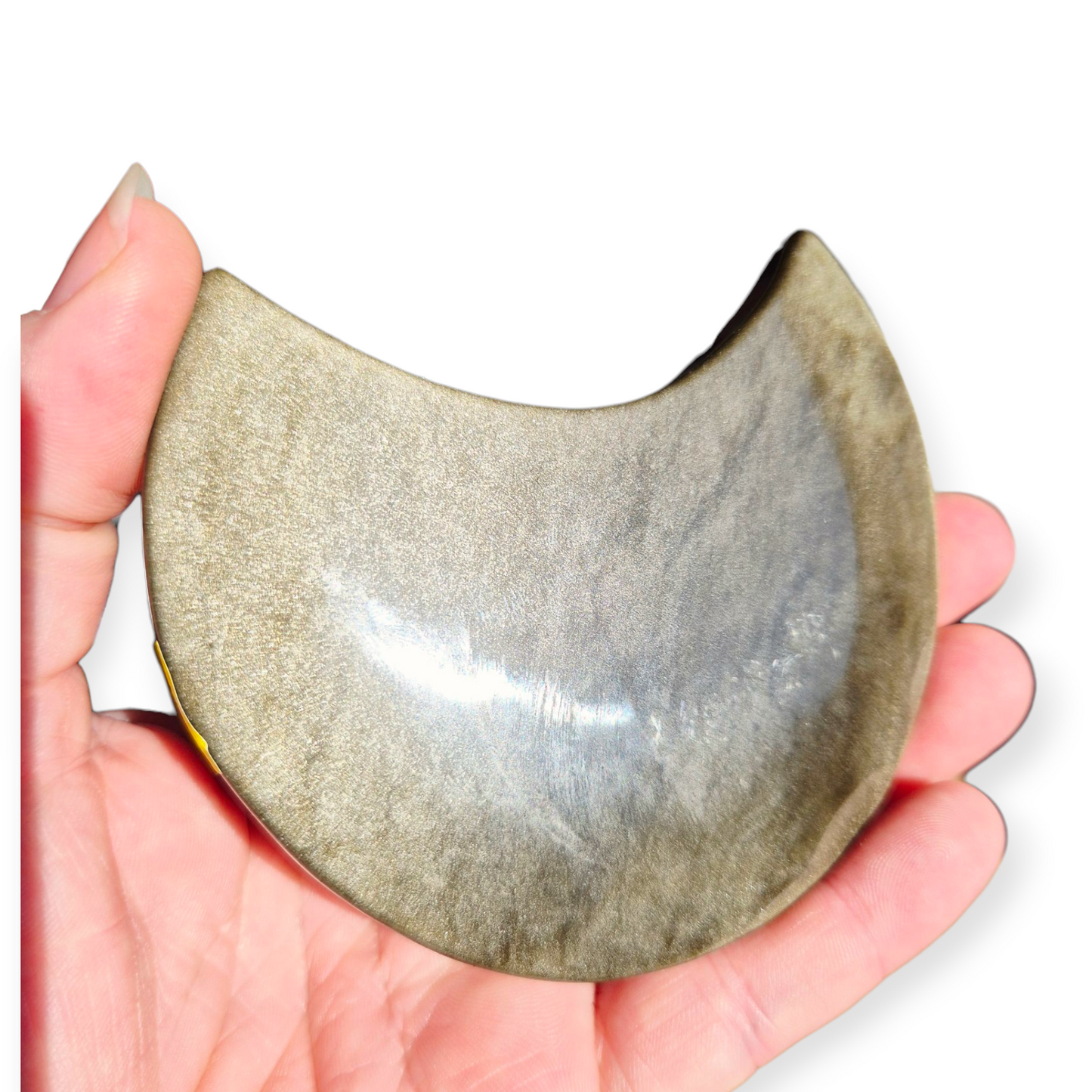 Crystals - Obsidian (Gold Sheen) Moon Carving