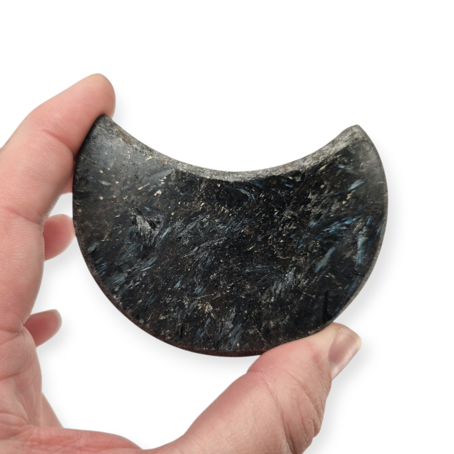 Crystals - Arfvedsonite Moon Carving