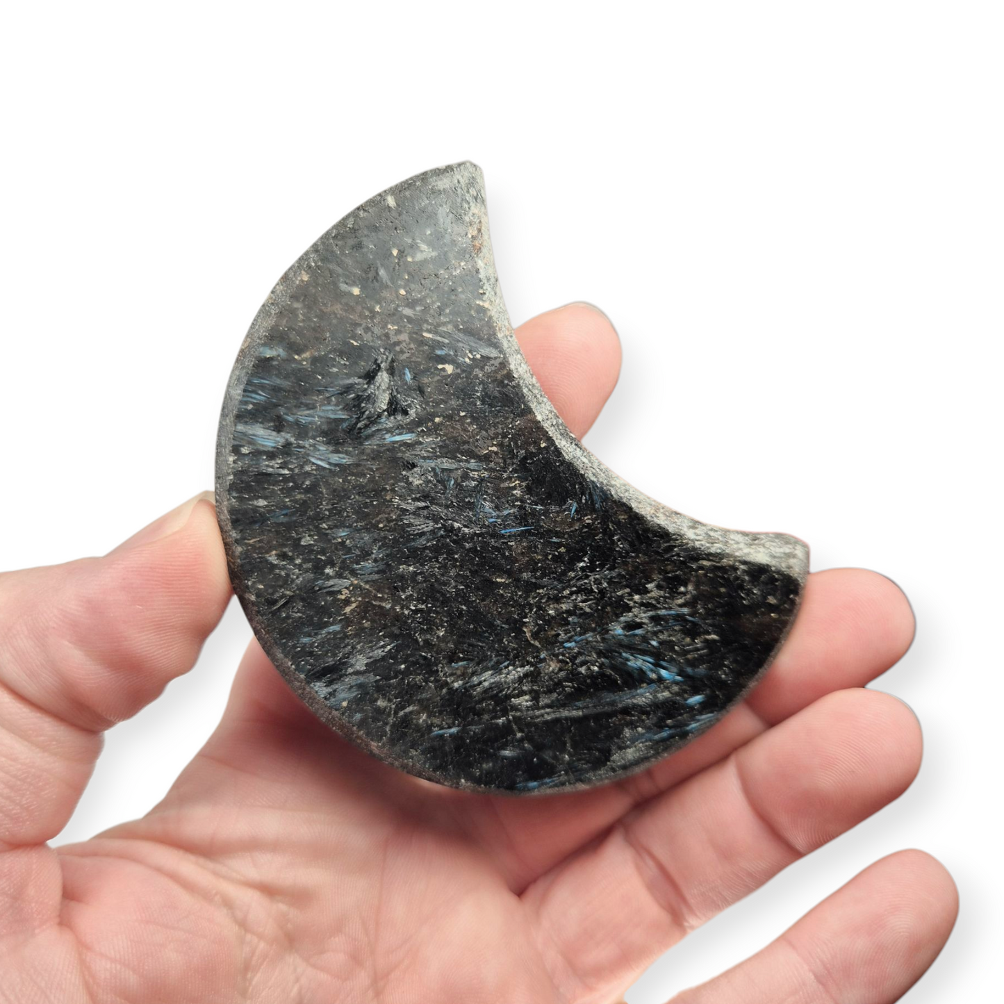 Crystals - Arfvedsonite Moon Carving