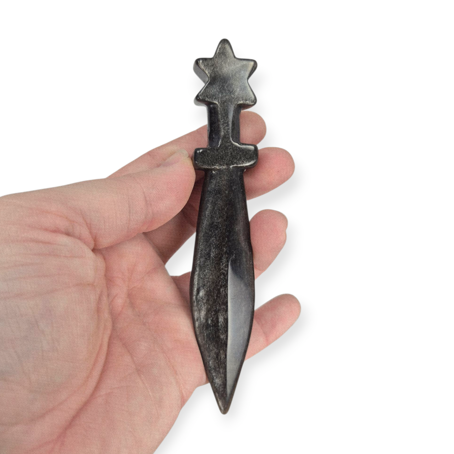 Crystals - Silver Sheen Obsidian Dagger Carving