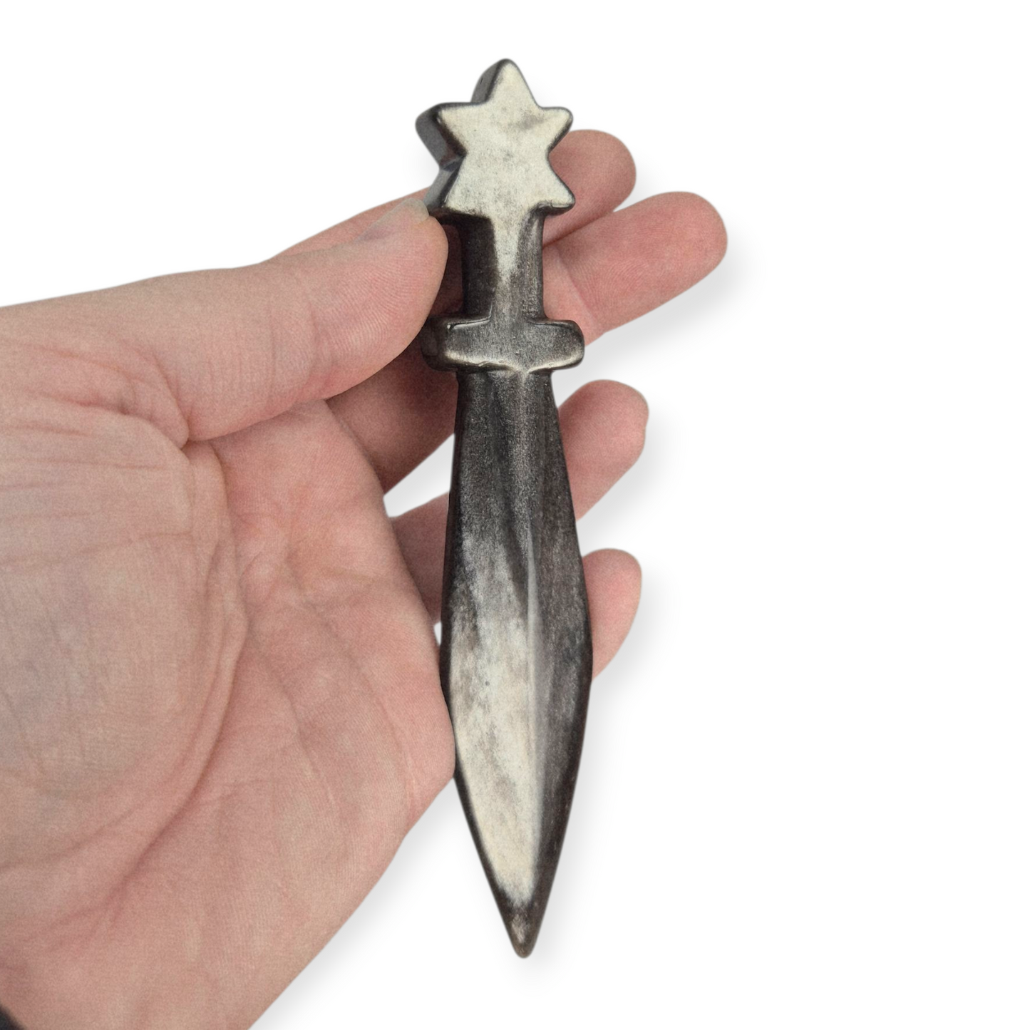 Crystals - Silver Sheen Obsidian Dagger Carving