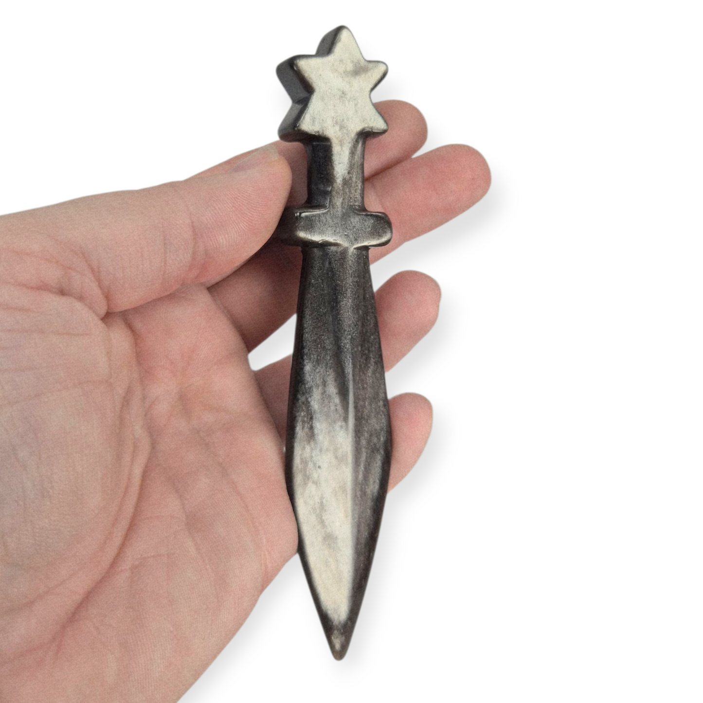 Crystals - Silver Sheen Obsidian Dagger Carving