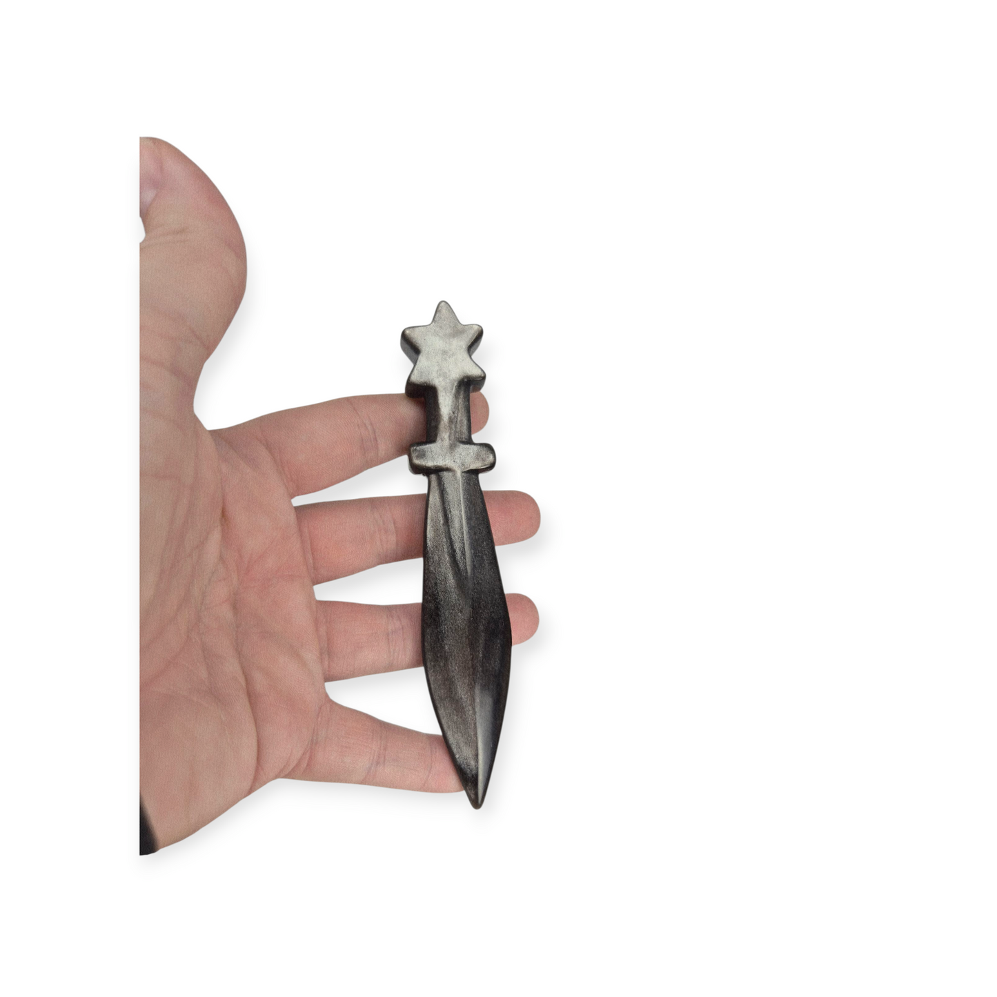 Crystals - Silver Sheen Obsidian Dagger Carving