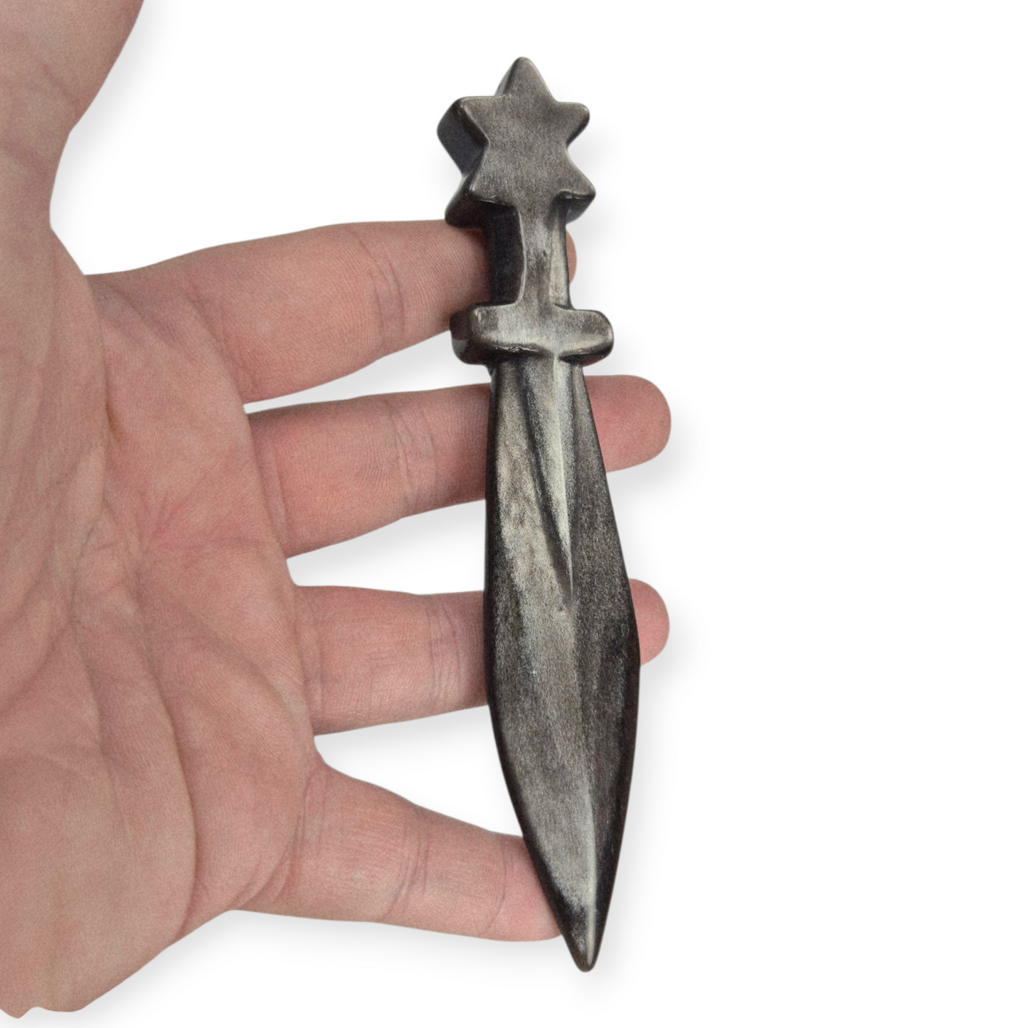Crystals - Silver Sheen Obsidian Dagger Carving