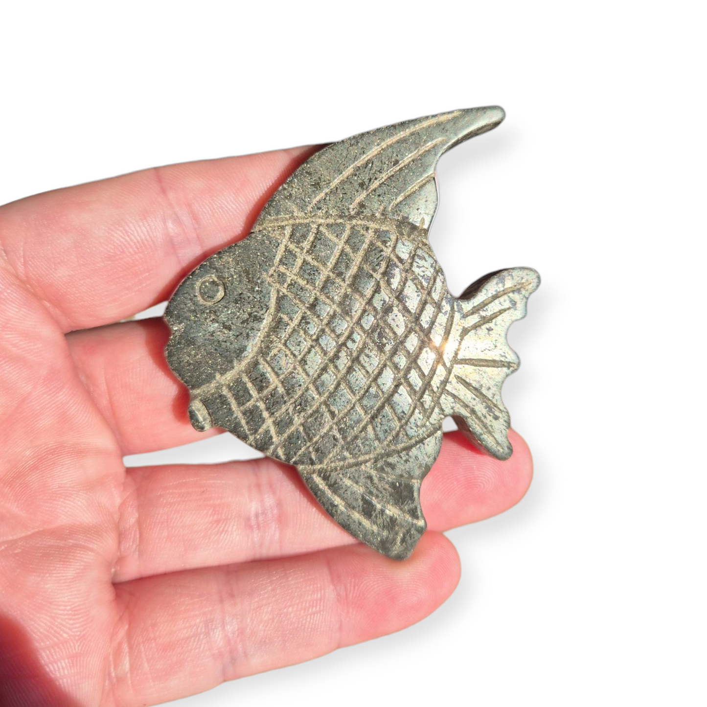 Crystals - Pyrite Fish Carving