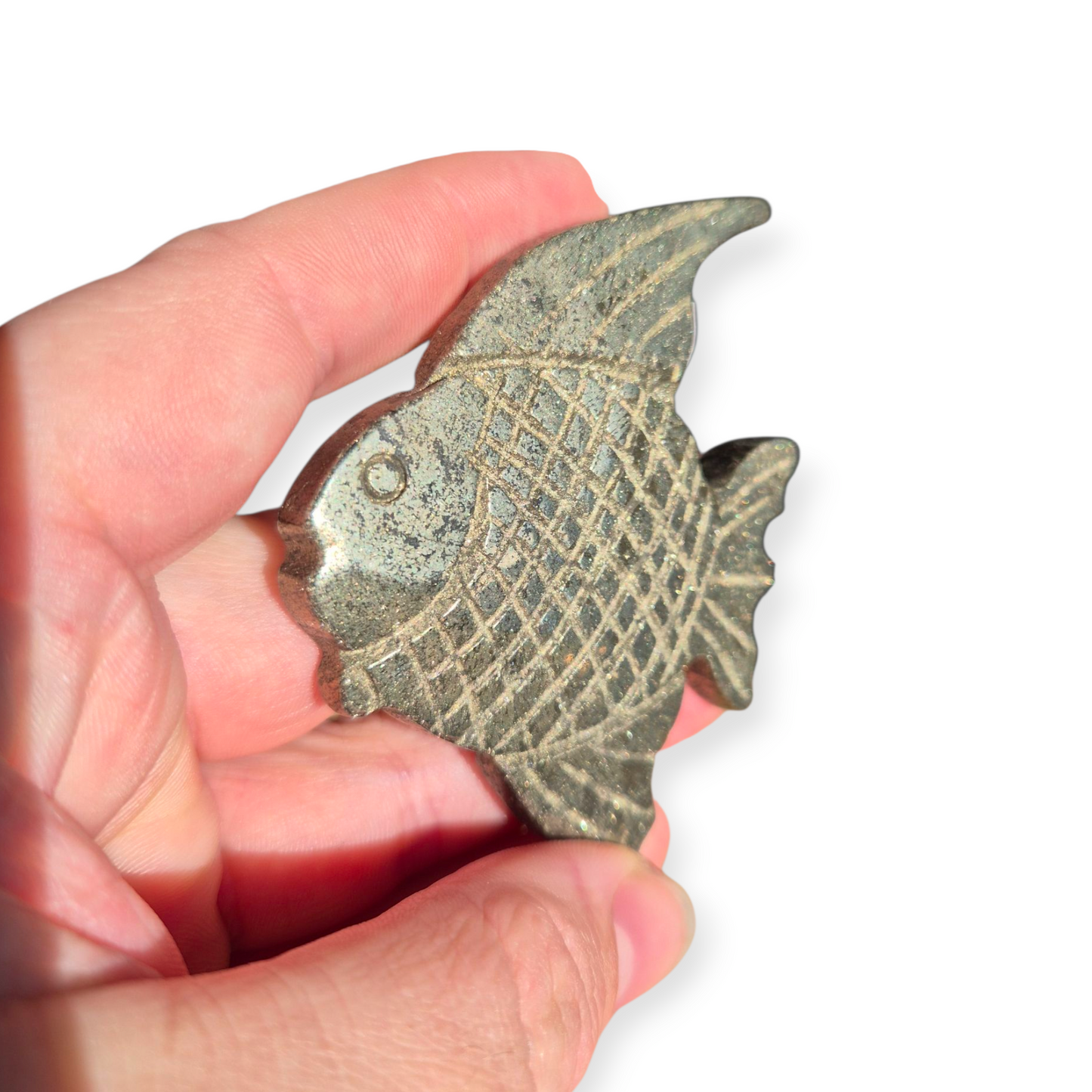 Crystals - Pyrite Fish Carving