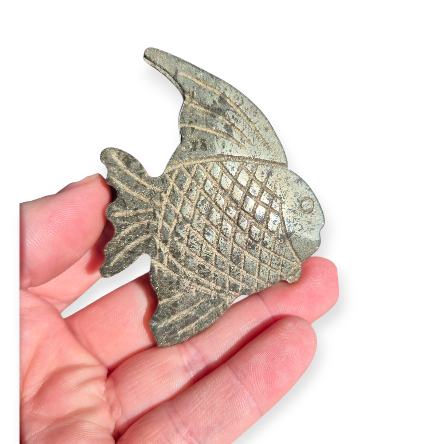 Crystals - Pyrite Fish Carving