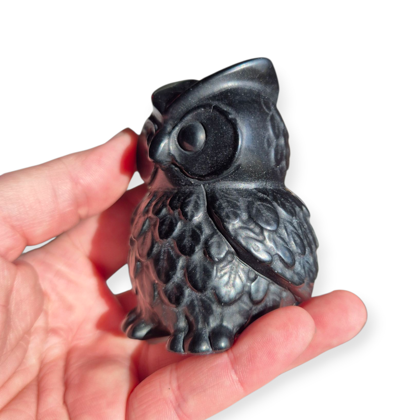 Crystals - Black Obsidian Owl Carving
