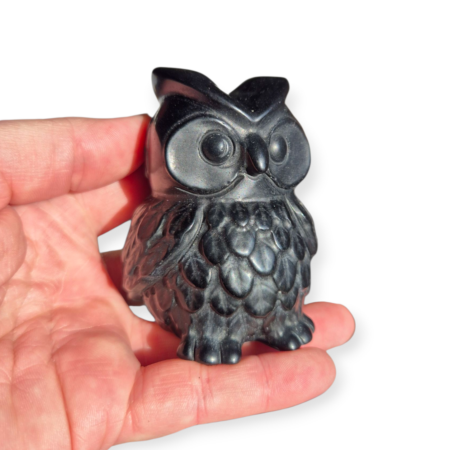 Crystals - Black Obsidian Owl Carving