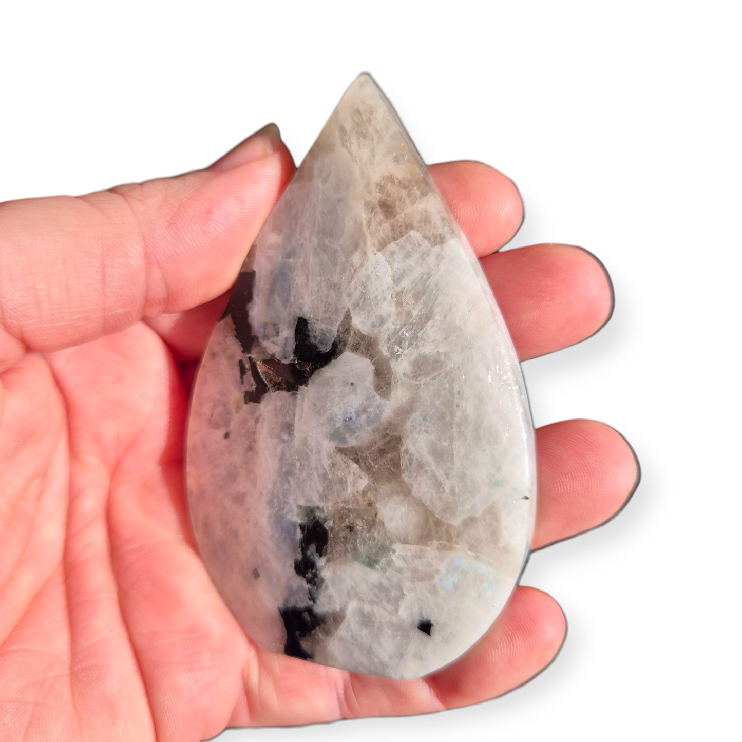 Crystals - Rainbow Moonstone (with Smoky Quartz inclusions) Freeform