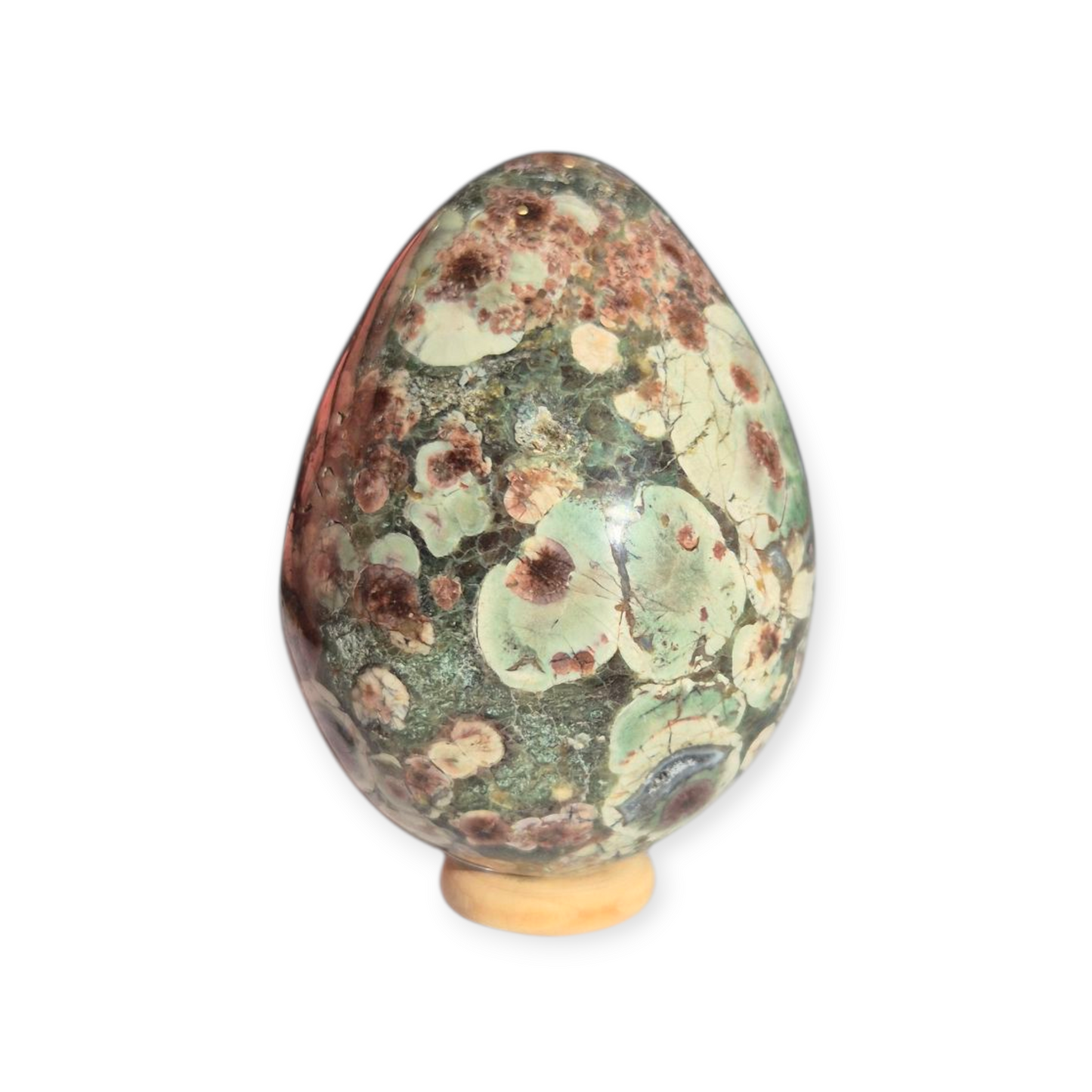 Crystals - Green Flower Jasper Polished Egg