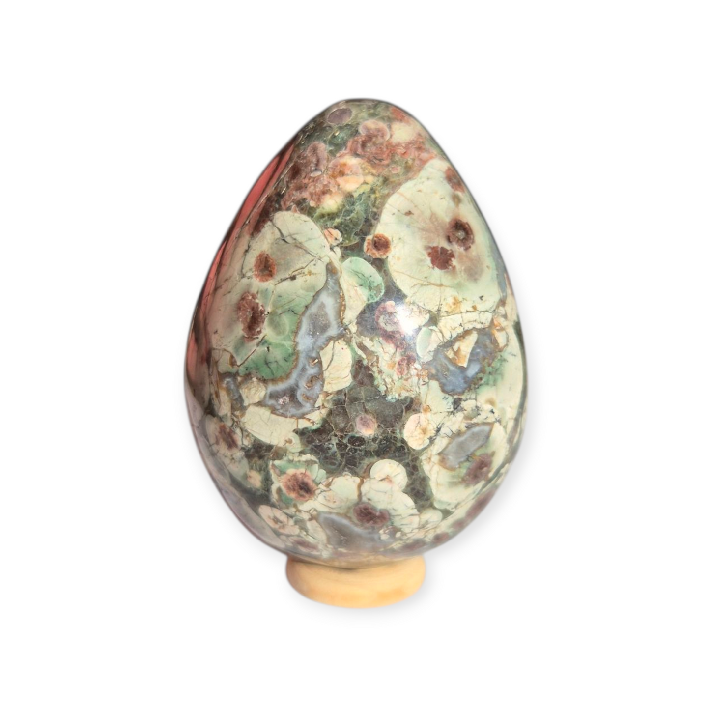 Crystals - Green Flower Jasper Polished Egg