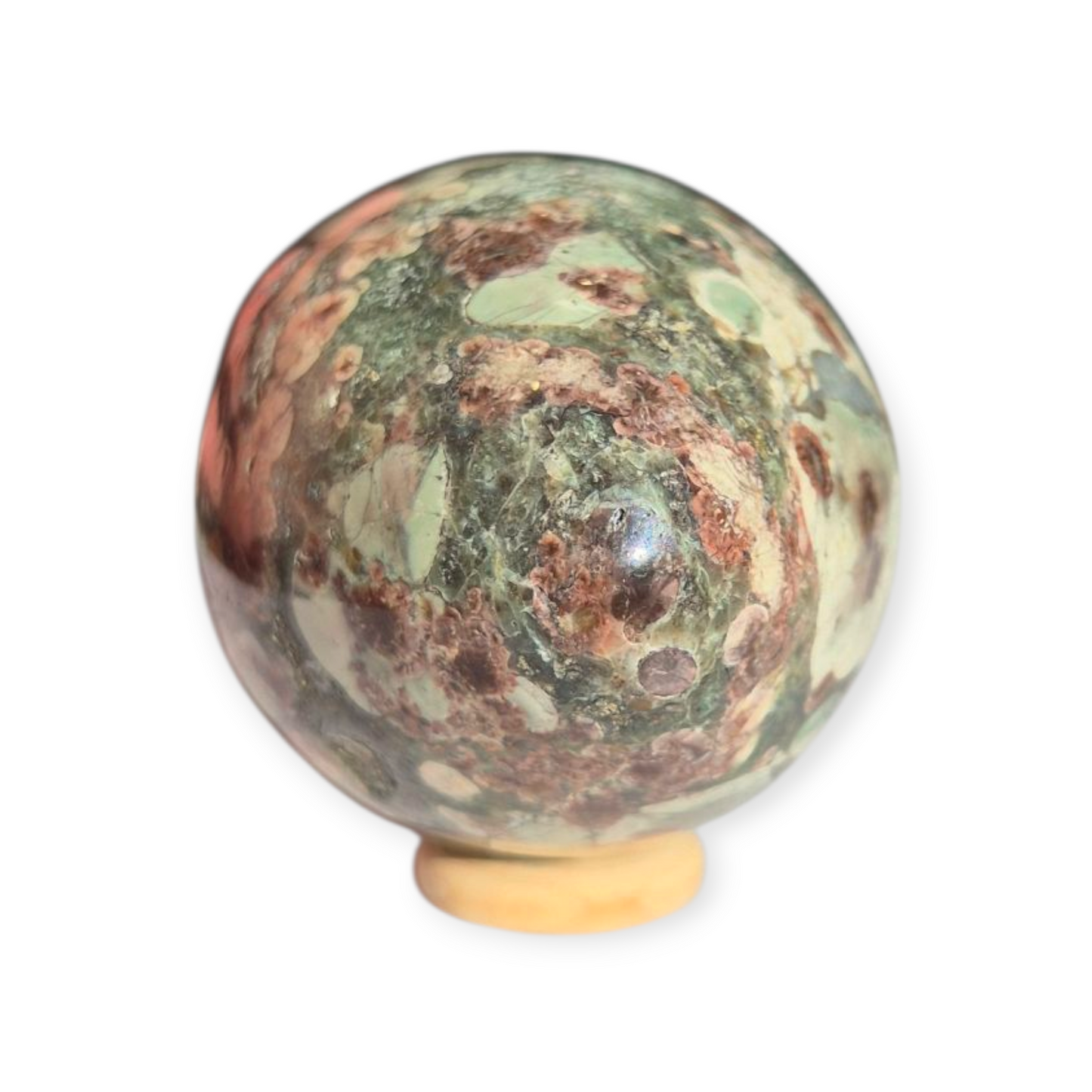 Crystals - Green Flower Jasper Polished Egg