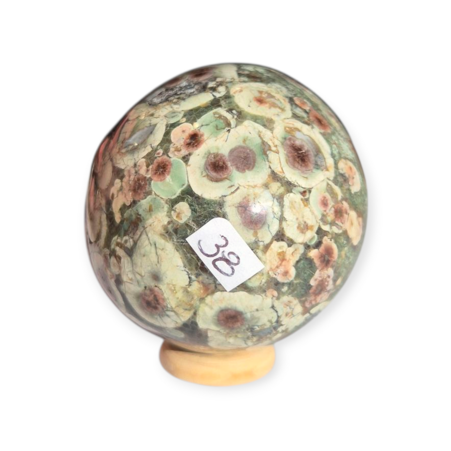Crystals - Green Flower Jasper Polished Egg