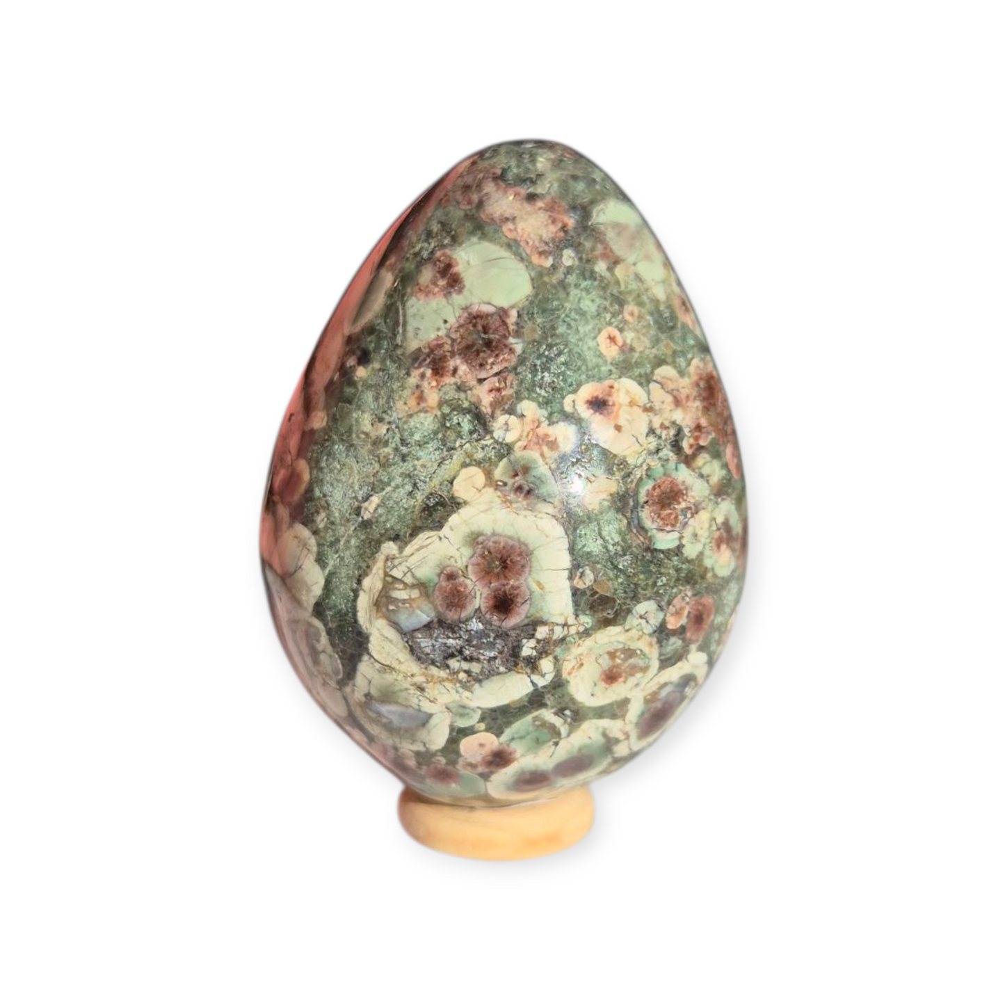 Crystals - Green Flower Jasper Polished Egg