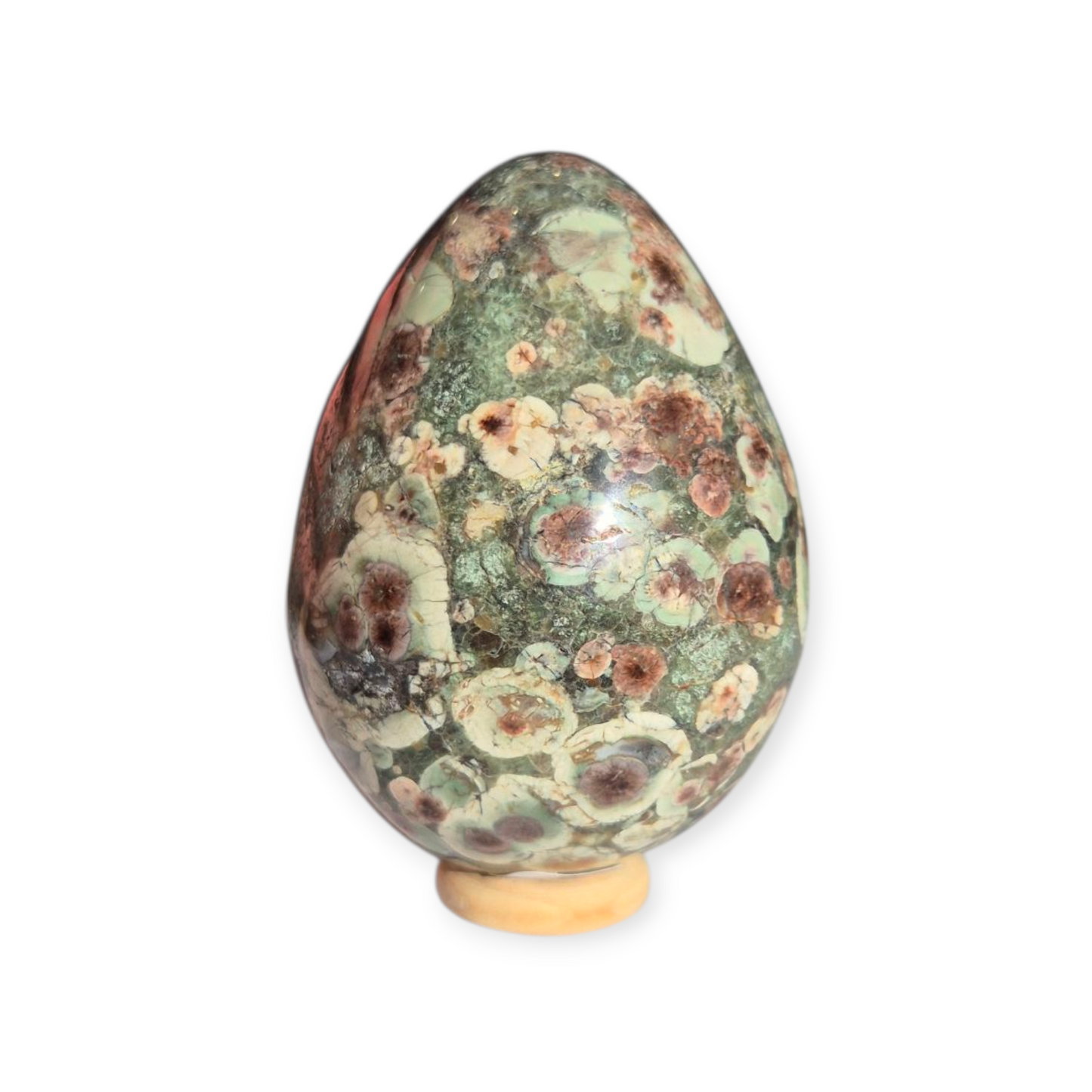Crystals - Green Flower Jasper Polished Egg