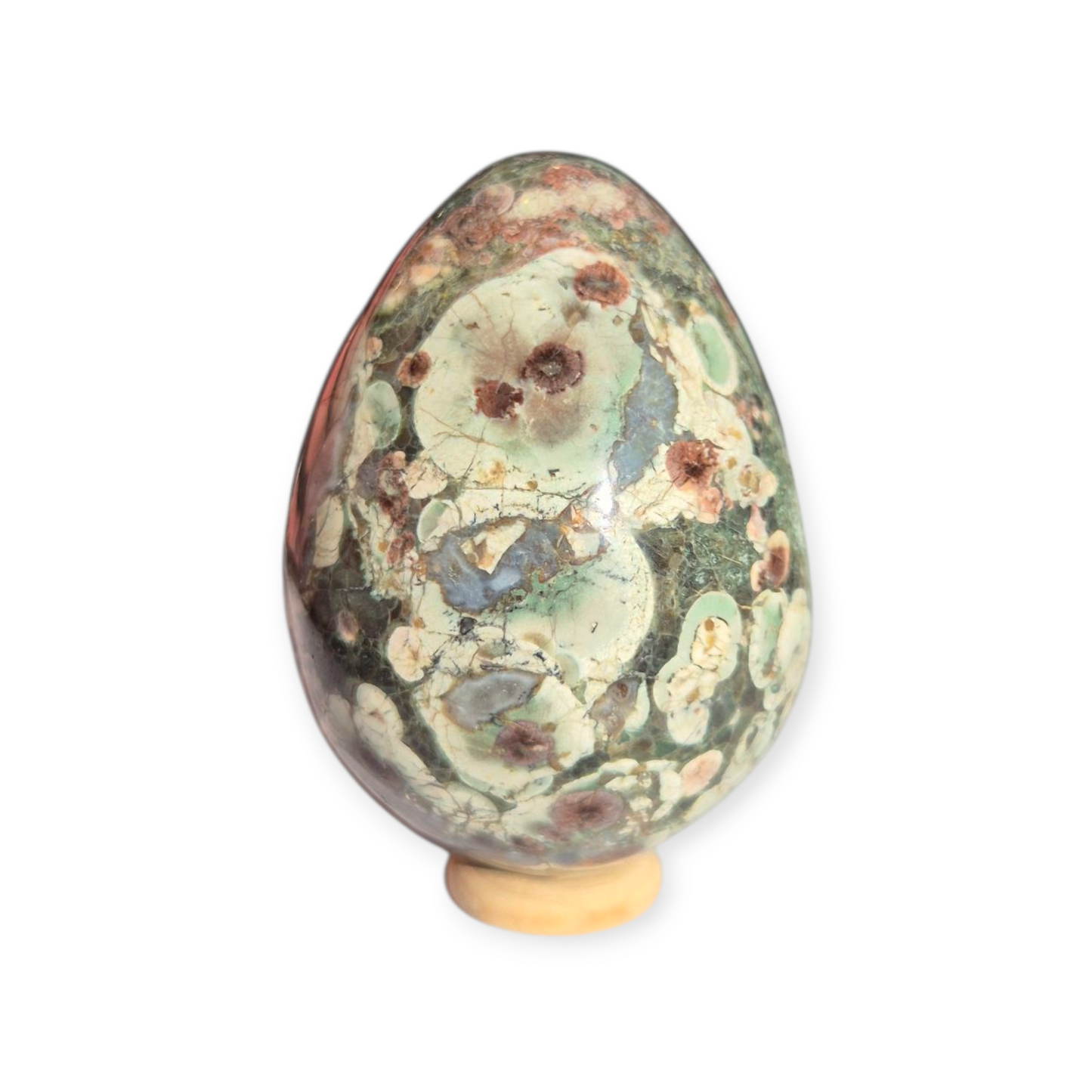 Crystals - Green Flower Jasper Polished Egg
