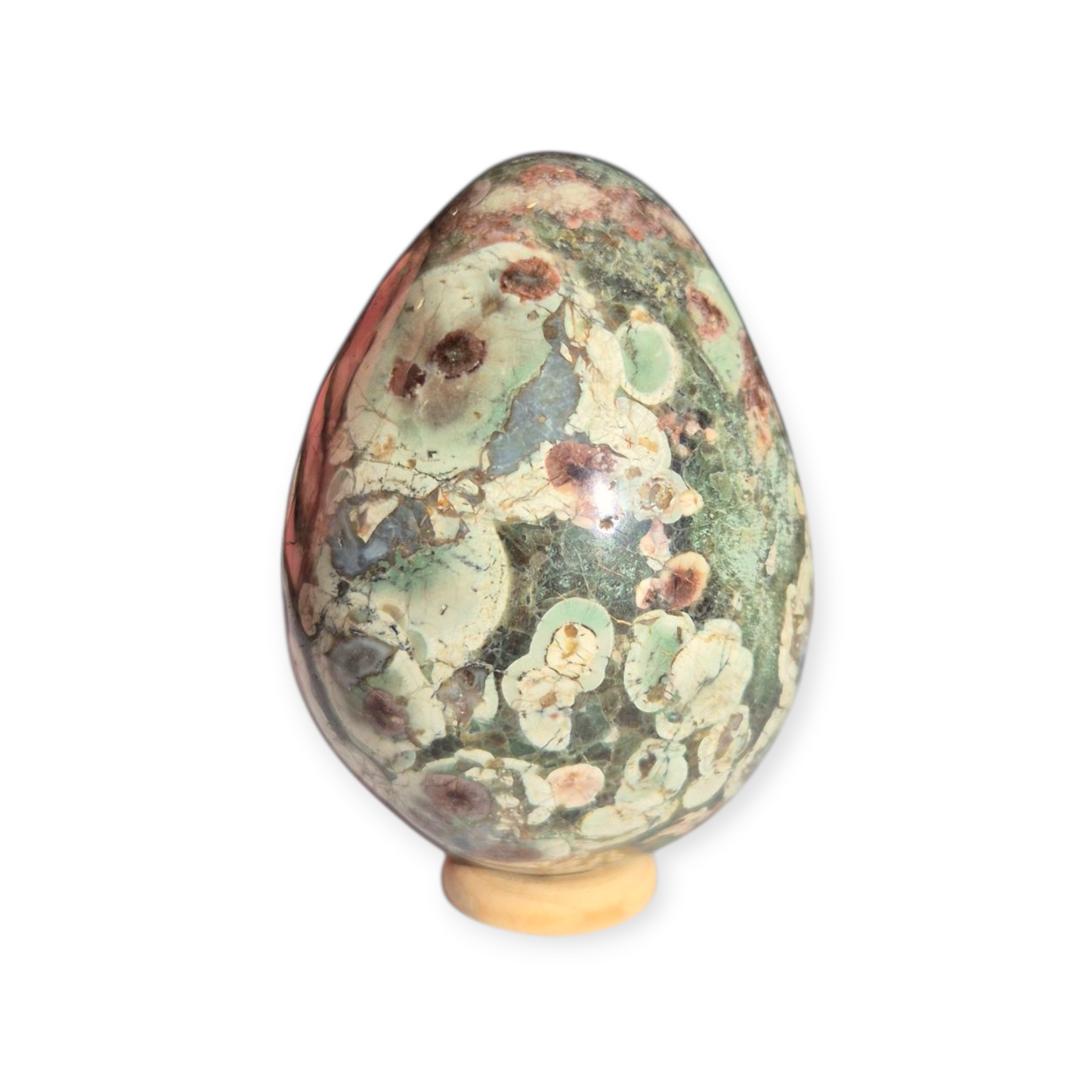 Crystals - Green Flower Jasper Polished Egg