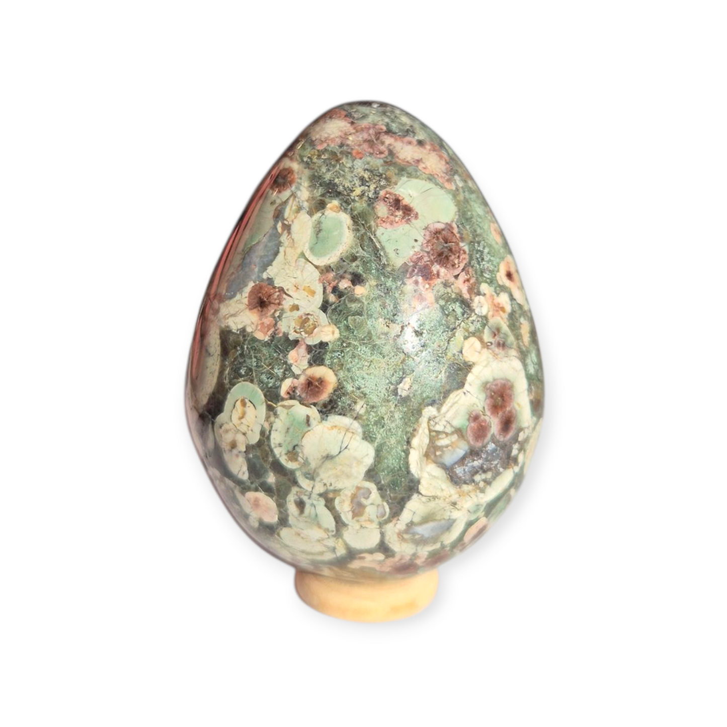 Crystals - Green Flower Jasper Polished Egg