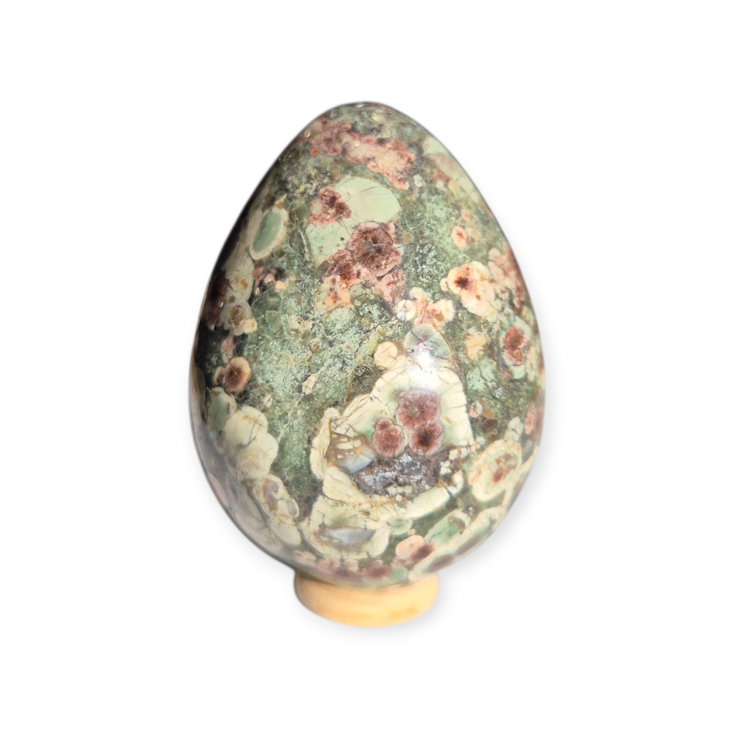 Crystals - Green Flower Jasper Polished Egg