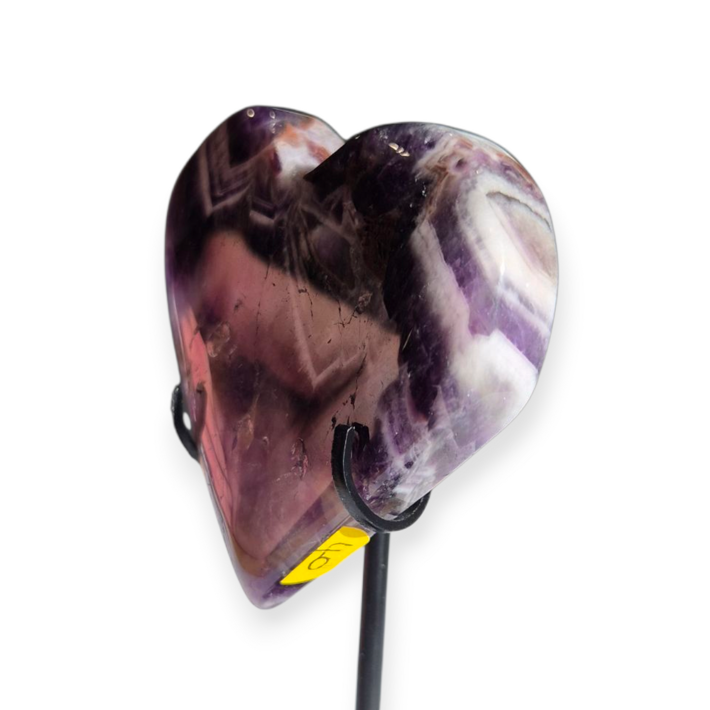 Crystals - Chevron Amethyst (Dream Amethyst) Heart (with Smoky Quartz Inclusions)