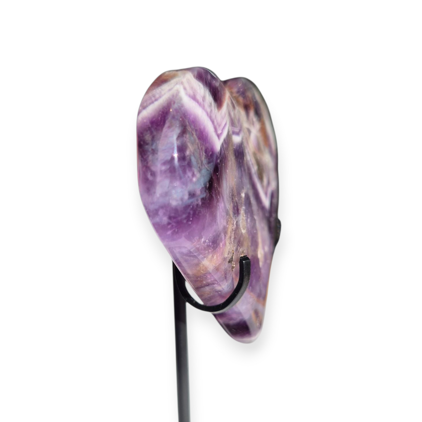 Crystals - Chevron Amethyst (Dream Amethyst) Heart (with Smoky Quartz Inclusions)