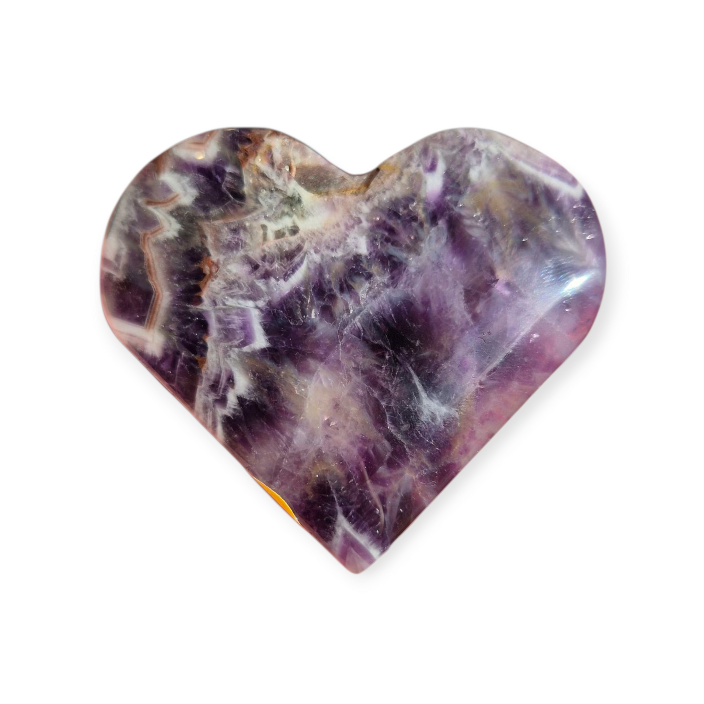 Crystals - Chevron Amethyst (Dream Amethyst) Heart (with Smoky Quartz Inclusions)