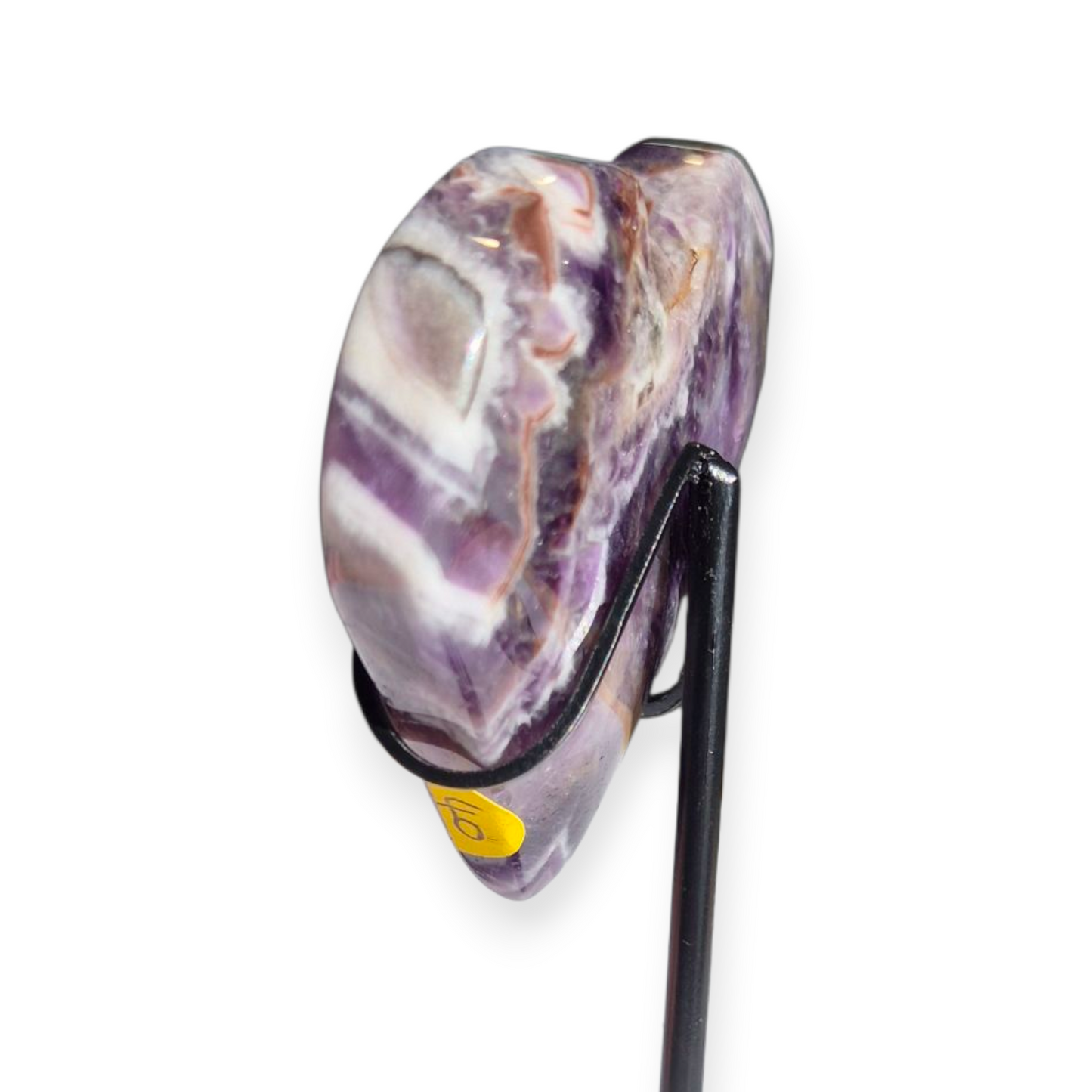 Crystals - Chevron Amethyst (Dream Amethyst) Heart (with Smoky Quartz Inclusions)