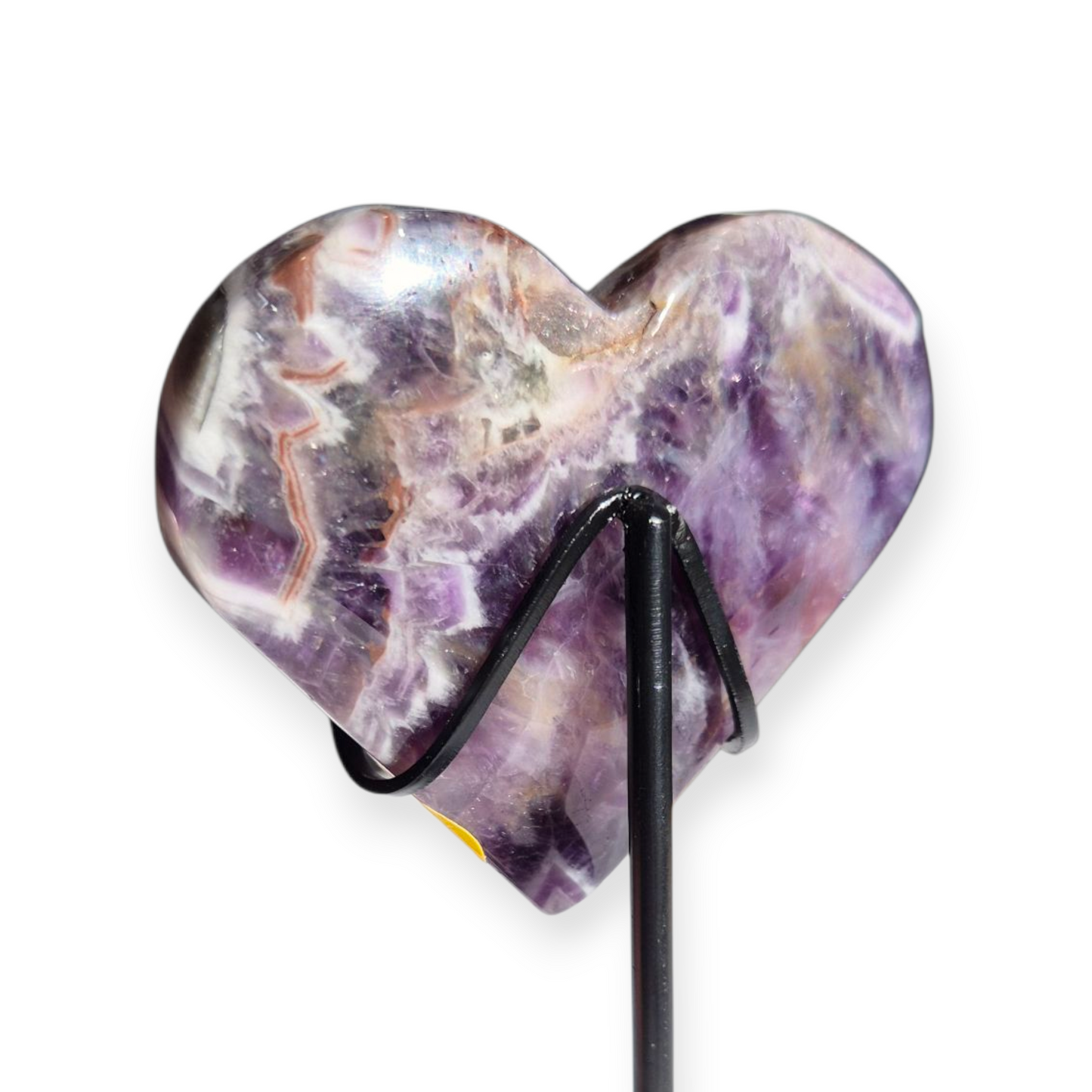 Crystals - Chevron Amethyst (Dream Amethyst) Heart (with Smoky Quartz Inclusions)
