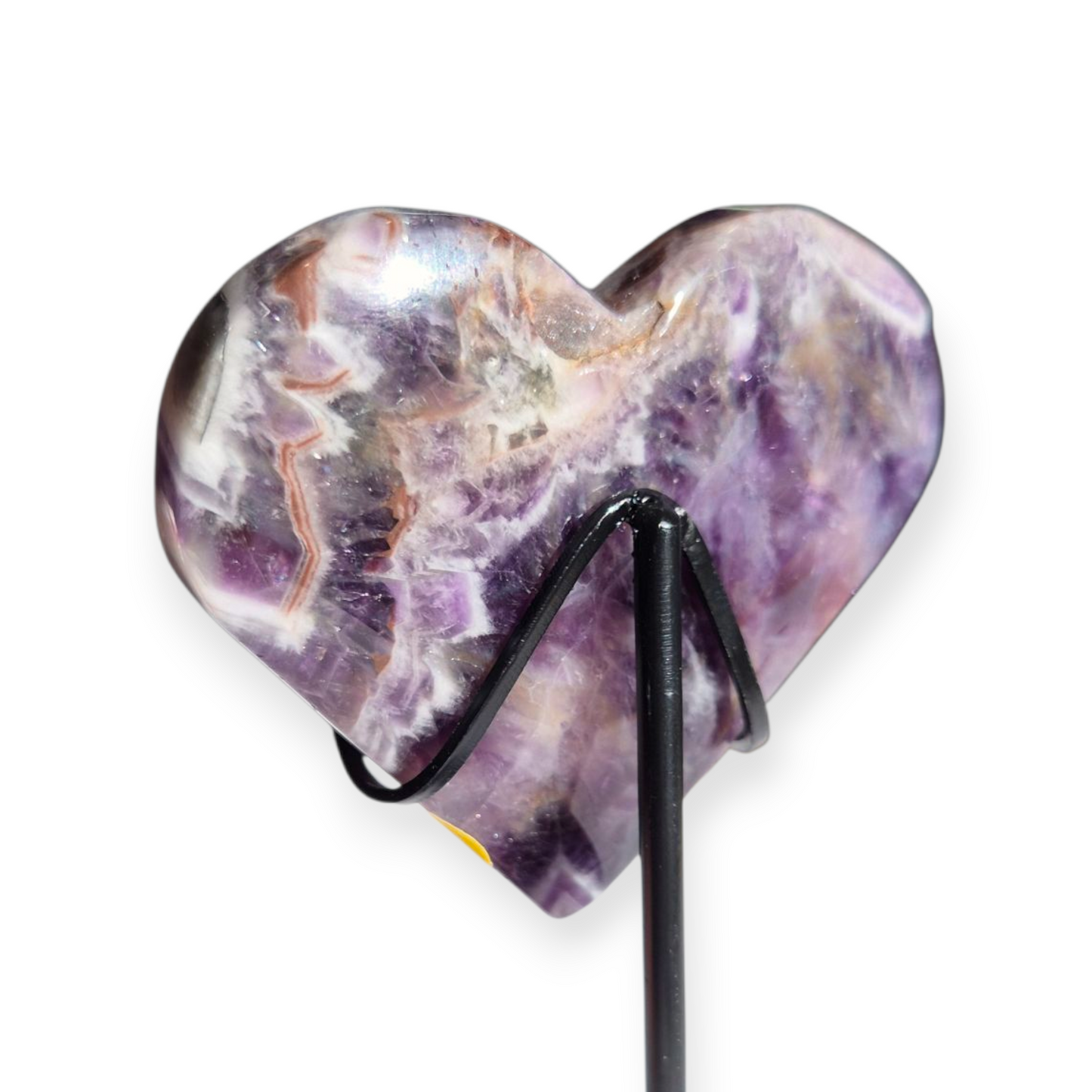 Crystals - Chevron Amethyst (Dream Amethyst) Heart (with Smoky Quartz Inclusions)