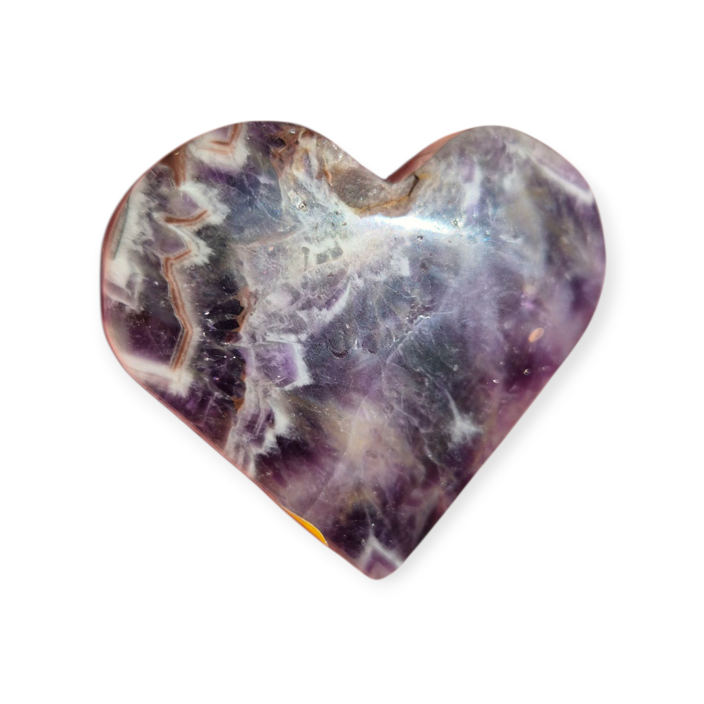 Crystals - Chevron Amethyst (Dream Amethyst) Heart (with Smoky Quartz Inclusions)