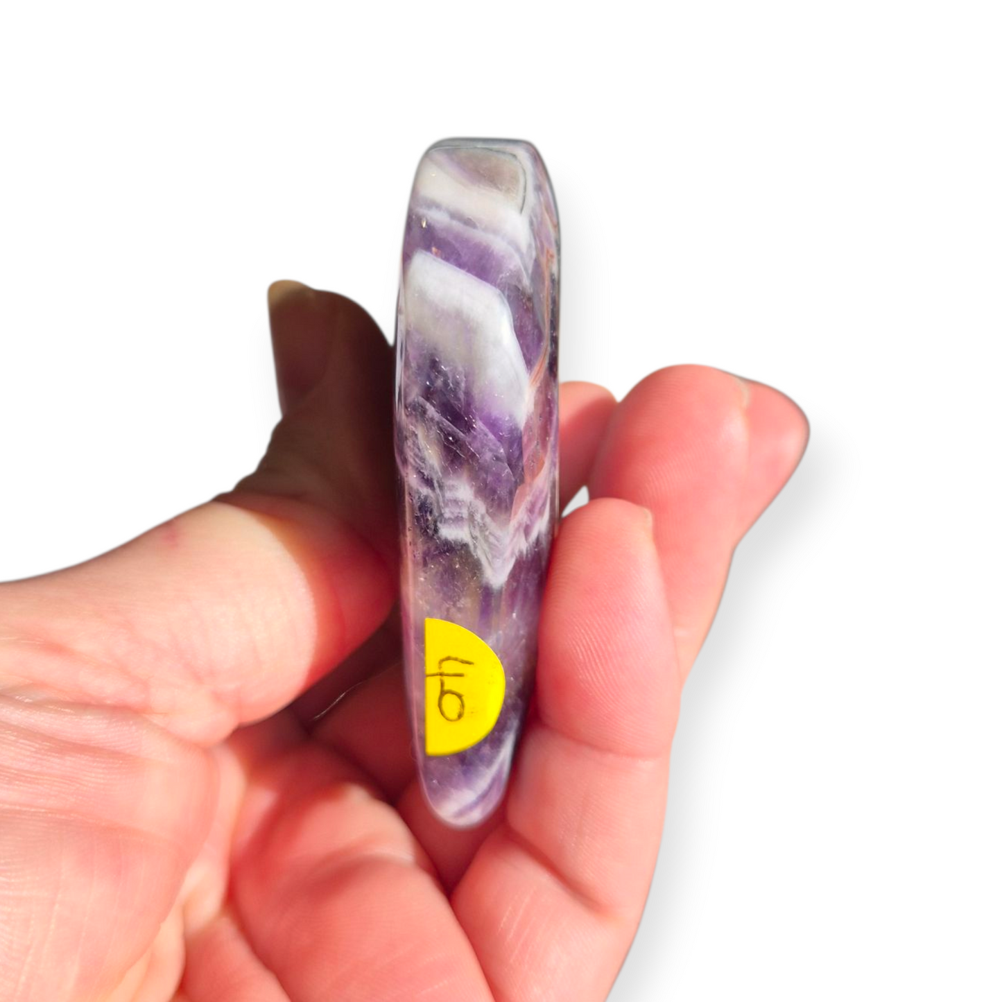 Crystals - Chevron Amethyst (Dream Amethyst) Heart (with Smoky Quartz Inclusions)