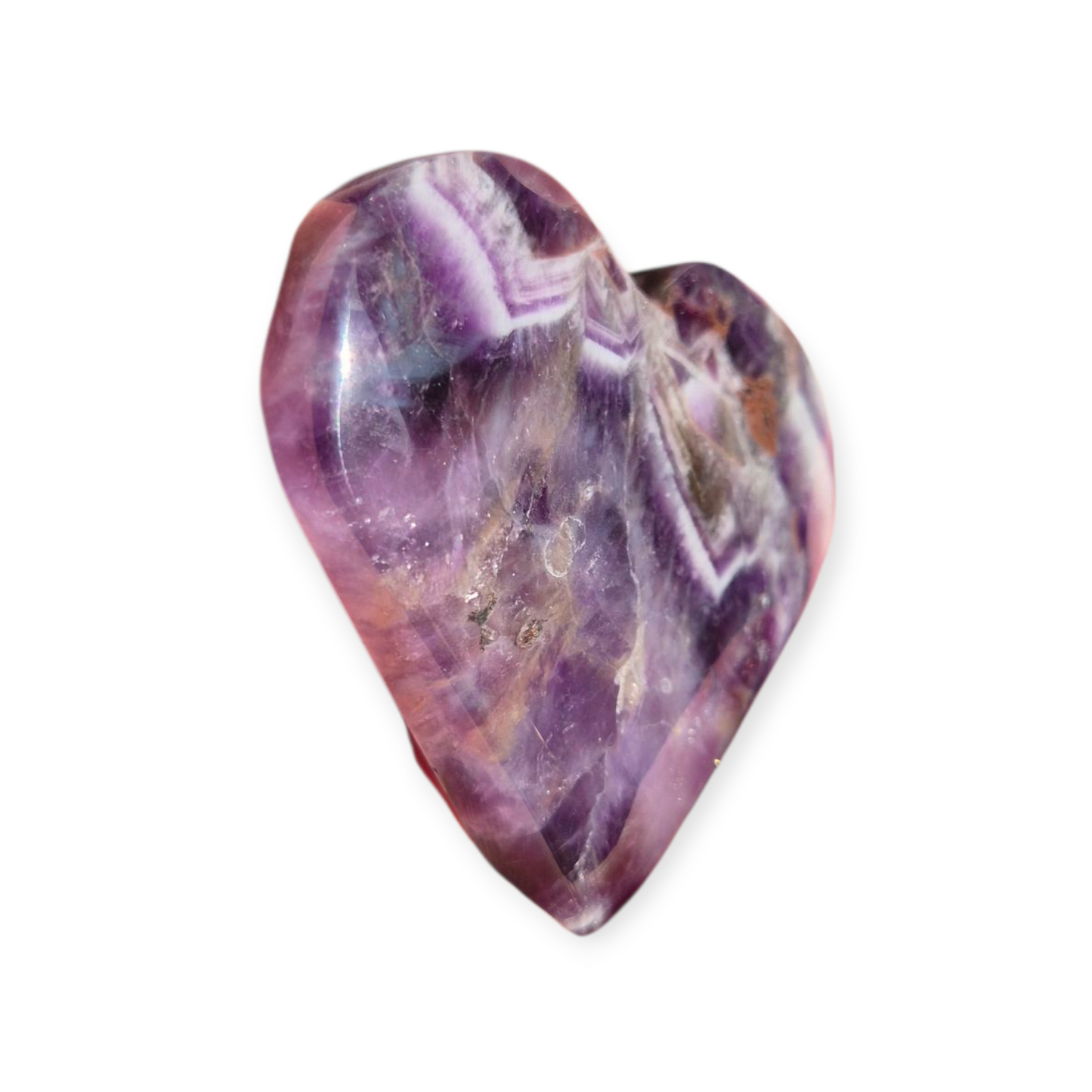 Crystals - Chevron Amethyst (Dream Amethyst) Heart (with Smoky Quartz Inclusions)