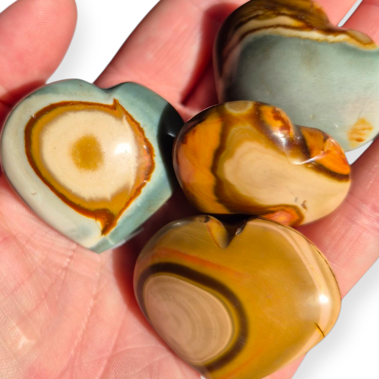 Crystals - Polychrome Jasper Heart Carvings