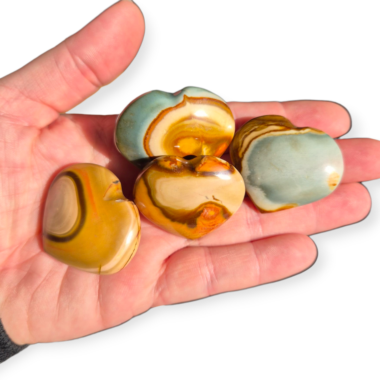 Crystals - Polychrome Jasper Heart Carvings