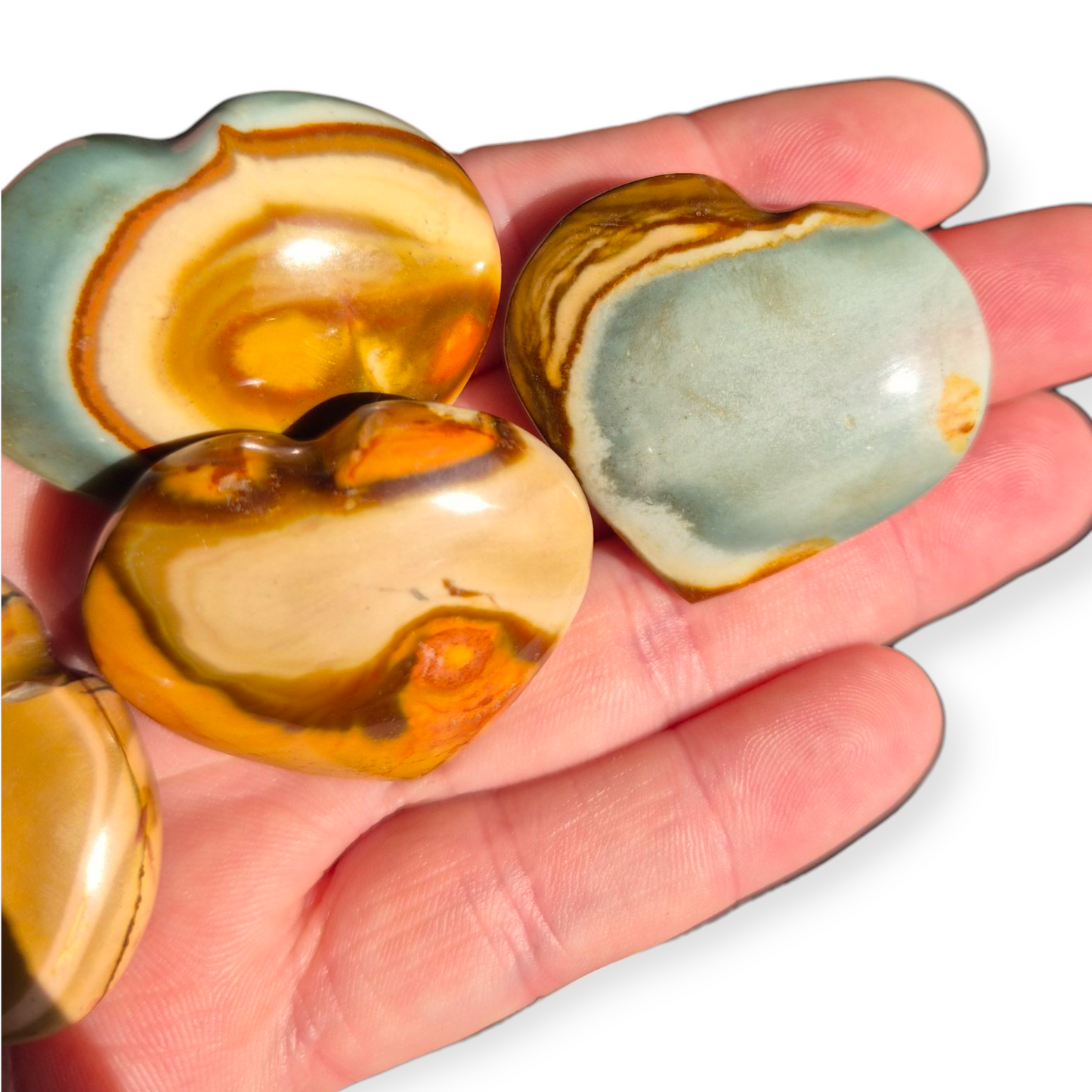 Crystals - Polychrome Jasper Heart Carvings
