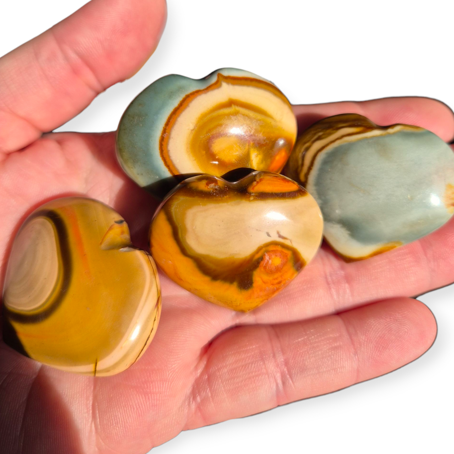 Crystals - Polychrome Jasper Heart Carvings